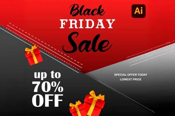 82种活动促销背景横幅标签装饰AI矢量素材 Black Friday Sale Backgrounds