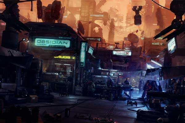 赛博朋克风格黑市市场交易场景建筑3D模型资产(Blender) Kitbash3D – Black Market