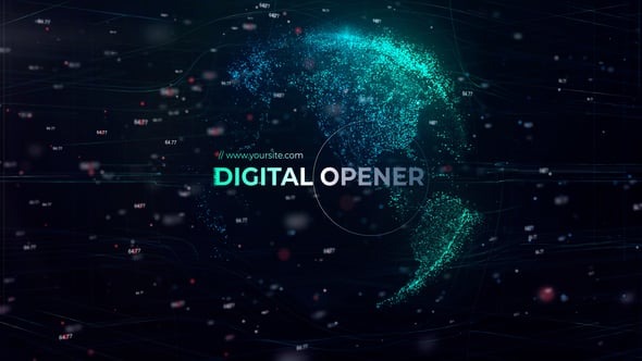 AE未来科技感数字地球开场模板(含音乐素材) Smart Digital World