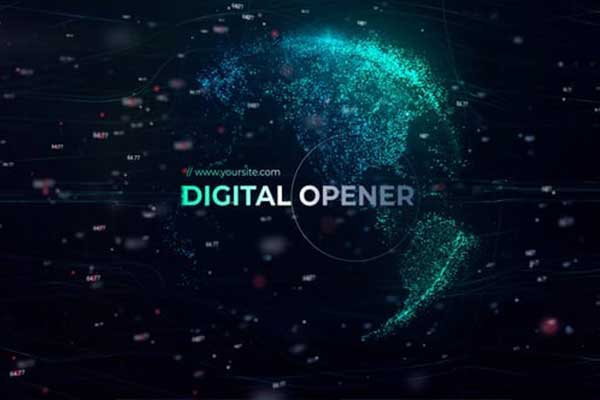AE未来科技感数字地球开场模板(含音乐素材) Smart Digital World