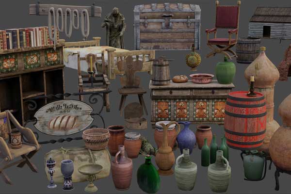 巫师3游戏场景物件3D模型资产预设(Blender) The Witcher 3: Wild Hunt Asset Library