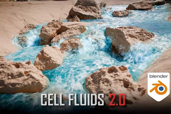 Blender水流动画模拟流体插件 Cell Fluids v2.0.1
