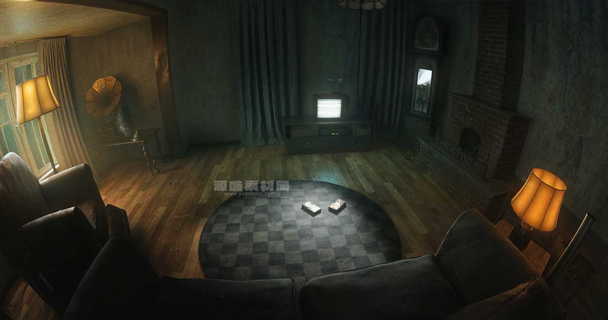 Blender惊悚恐怖之屋场景3D模型 KitBash3D – House of Horror