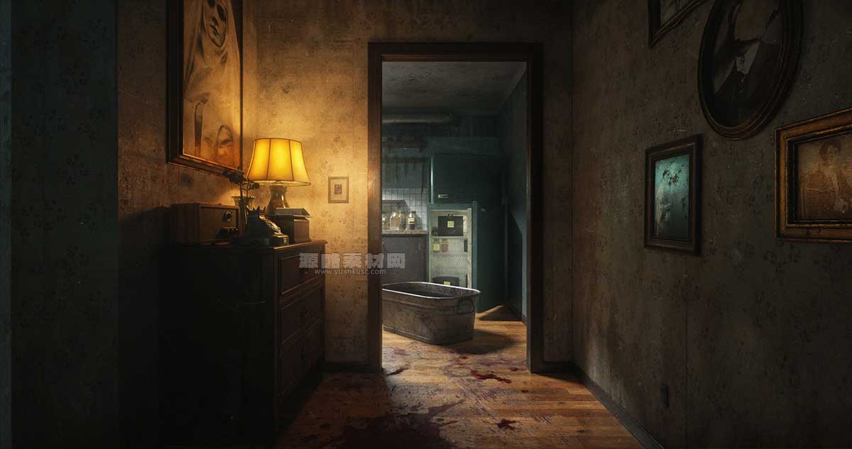 Blender惊悚恐怖之屋场景3D模型 KitBash3D – House of Horror