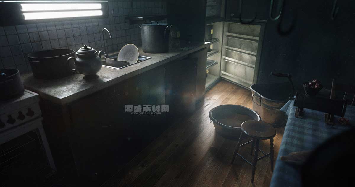 Blender惊悚恐怖之屋场景3D模型 KitBash3D – House of Horror
