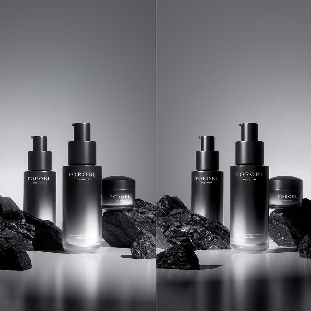 C4D黑色美妆按压护肤品OC渲染工程护肤品C4D模型