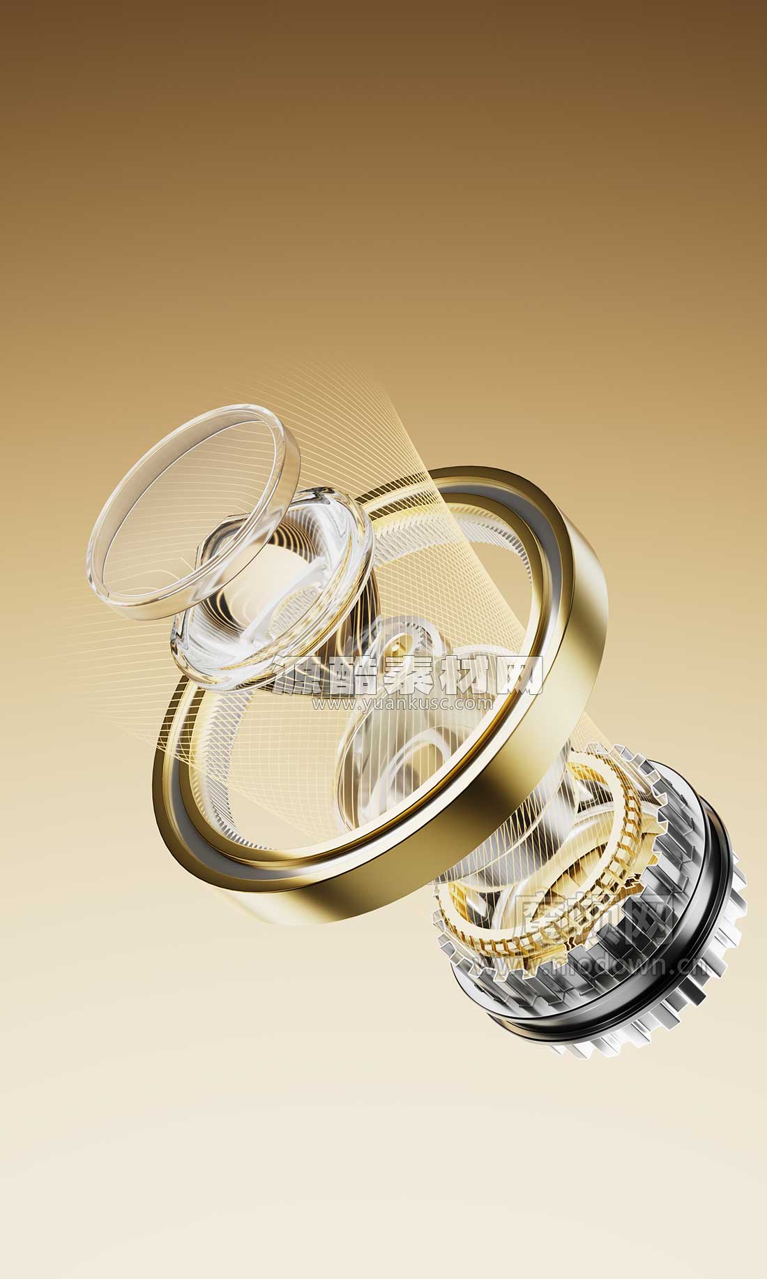 C4D马达电机光效内部结构RS渲染工程马达电机拆解C4D模型