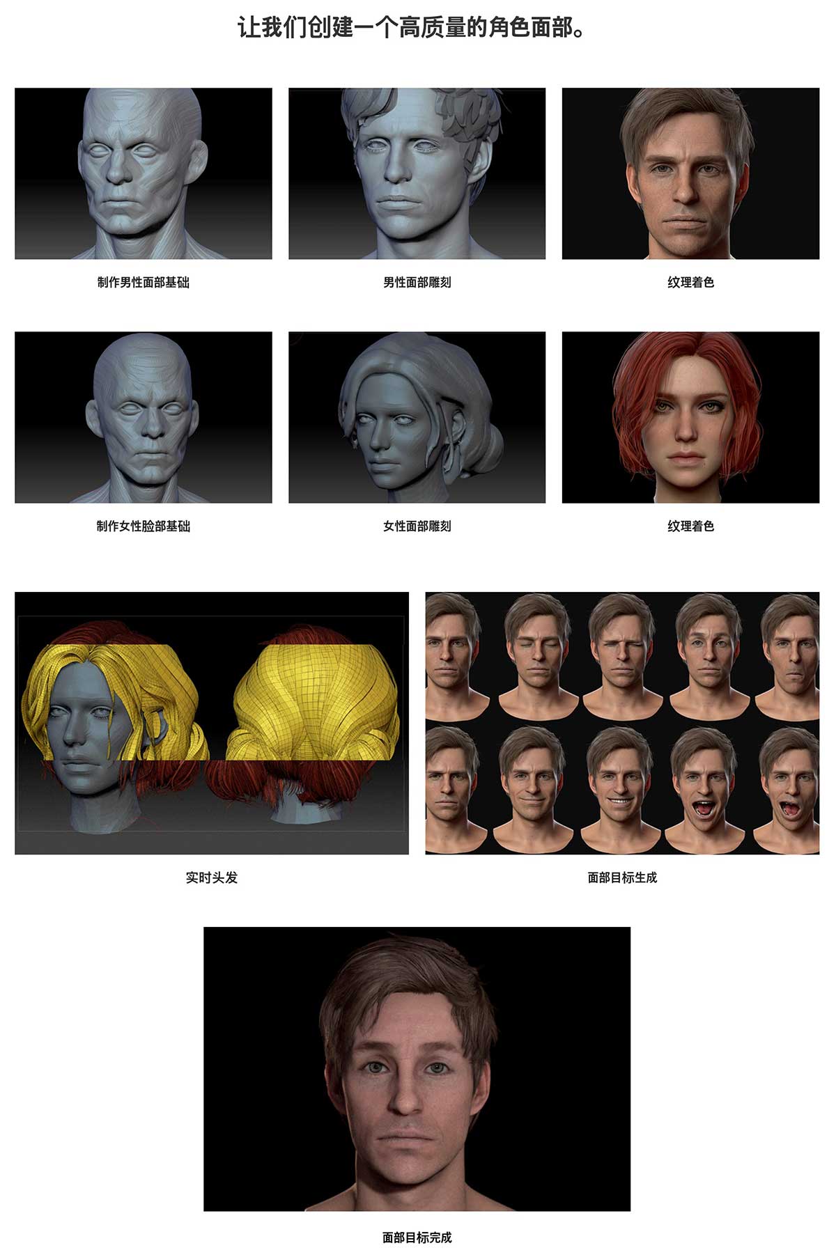 ZBrush/3DS MAX真实游戏角色面部发型表情全流程建模教程 Coloso – Real-time Character Design: Face, Hair & Expressions