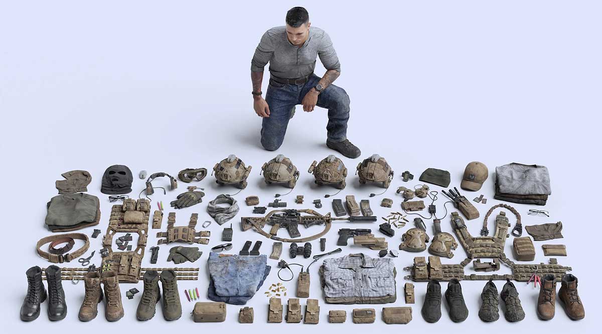 现代特种作战特工情报雇佣兵人物角色装备相关等3D模型资产(Blender/FBX/OBJ/UE格式) BigMediumSmall – Shadow Unit