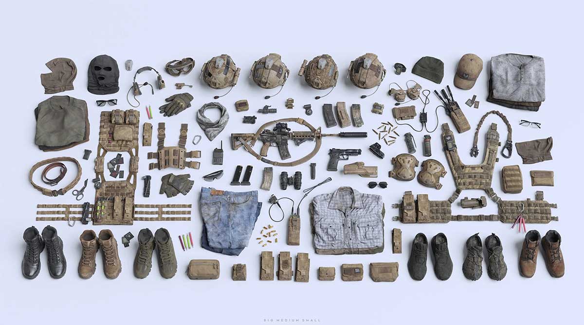 现代特种作战特工情报雇佣兵人物角色装备相关等3D模型资产(Blender/FBX/OBJ/UE格式) BigMediumSmall – Shadow Unit