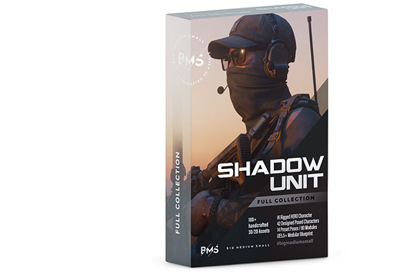 现代特种作战特工情报雇佣兵人物角色装备相关等3D模型资产(Blender/FBX/OBJ/UE格式) BigMediumSmall – Shadow Unit