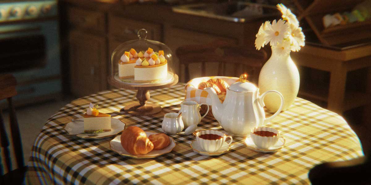 Blender风格化厨房场景建模贴图渲染完整基础视频教程包含工程文件(中英文字幕) Stylized Kitchen Course