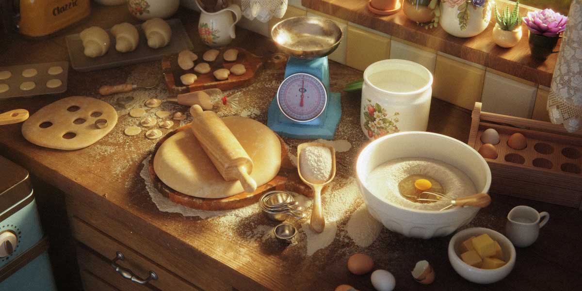 Blender风格化厨房场景建模贴图渲染完整基础视频教程包含工程文件(中英文字幕) Stylized Kitchen Course