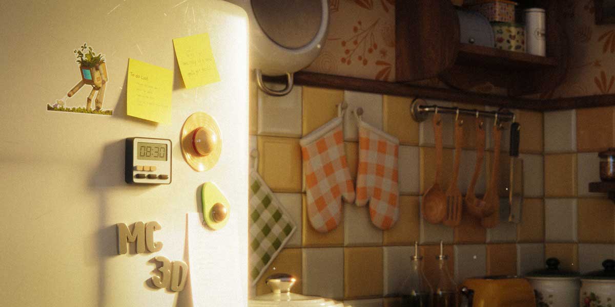 Blender风格化厨房场景建模贴图渲染完整基础视频教程包含工程文件(中英文字幕) Stylized Kitchen Course