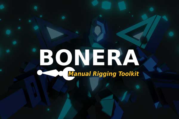 Blender人物角色3D模型骨骼手动绑定工具插件 Bonera v1.8.0