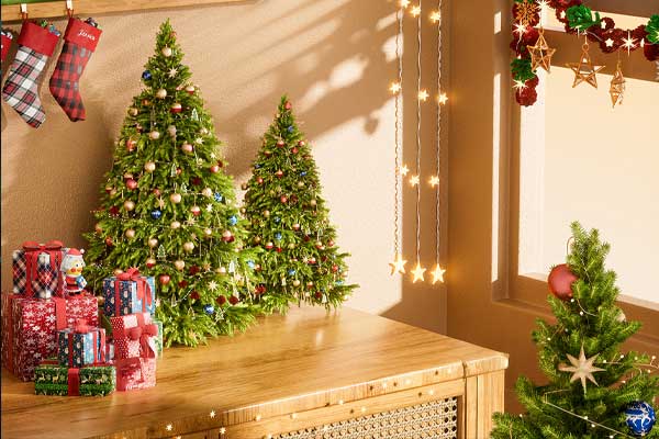 C4D圣诞节场景OC渲染工程圣诞树圣诞袜子礼盒C4D模型