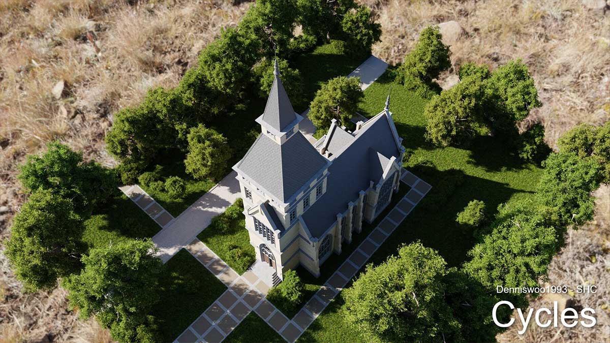 Blnder经典欧式庄园城堡和内部3D模型下载