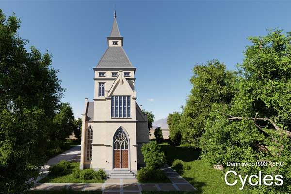 Blnder经典欧式庄园城堡和内部3D模型下载