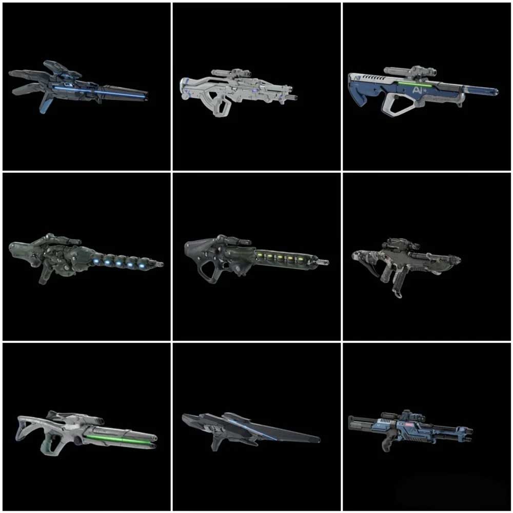 Blender质量效应仙女座游戏武器3D模型资产