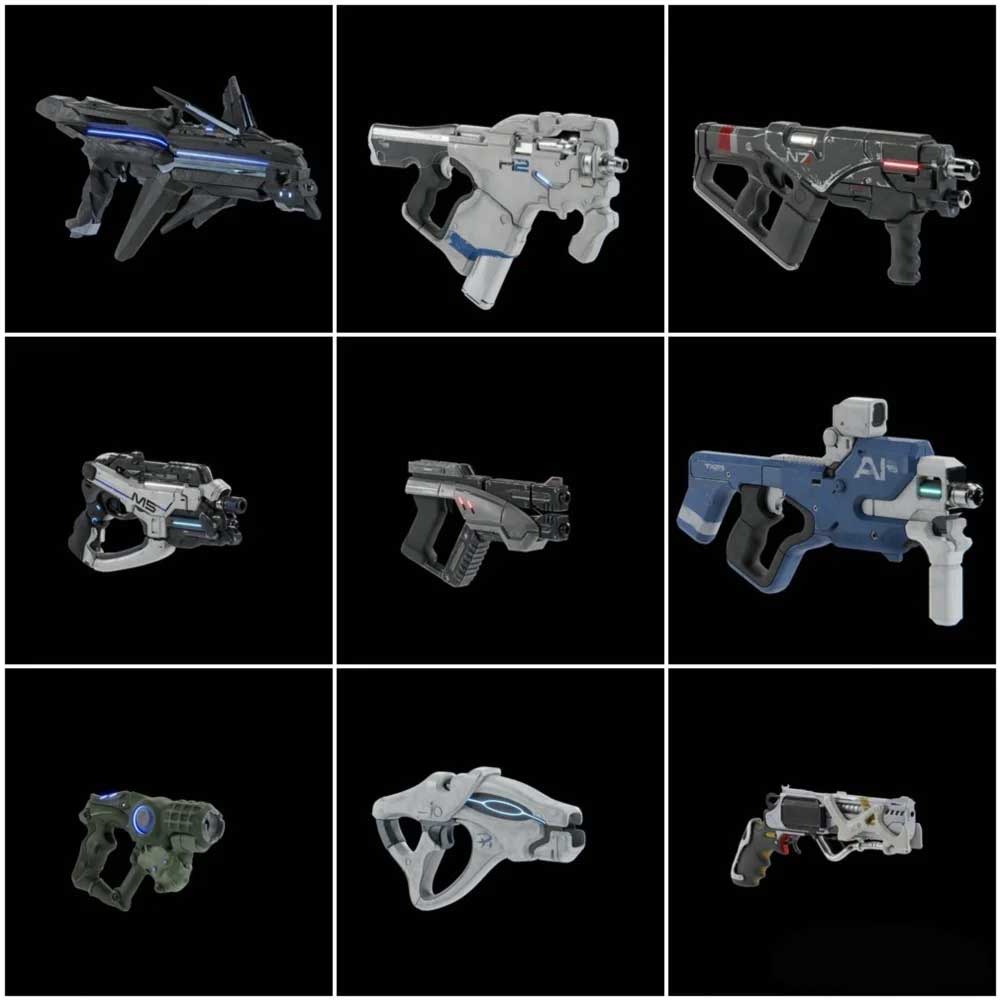 Blender质量效应仙女座游戏武器3D模型资产