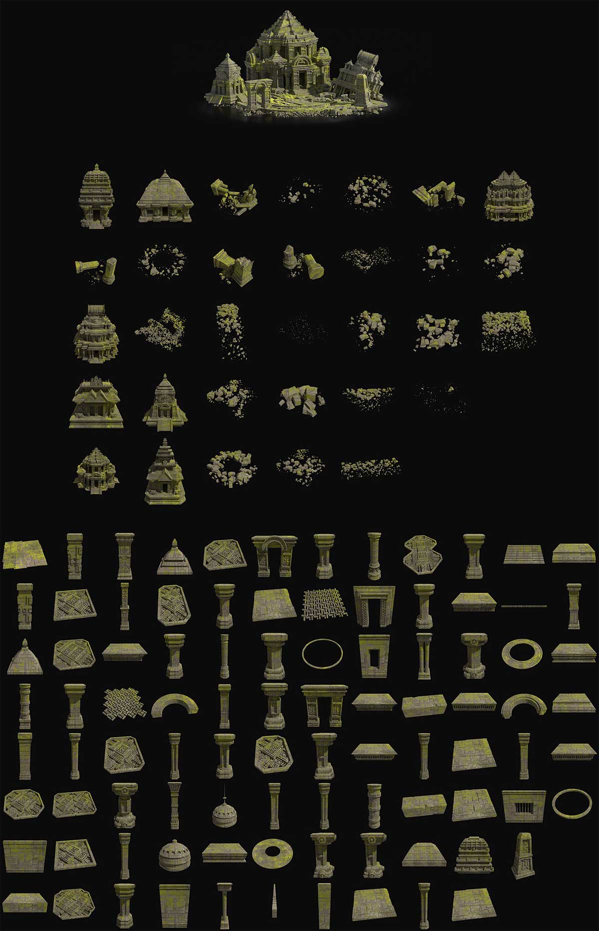 Blender中世纪建筑3D模型资产库 Stylized Building Library Vol.1 Kitbash Assets v1.0.1