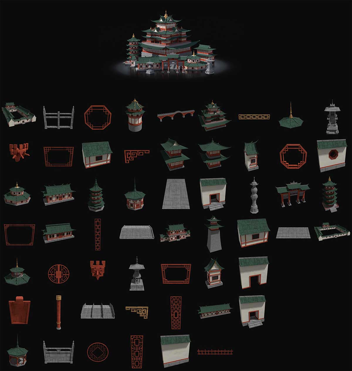 Blender中世纪建筑3D模型资产库 Stylized Building Library Vol.1 Kitbash Assets v1.0.1