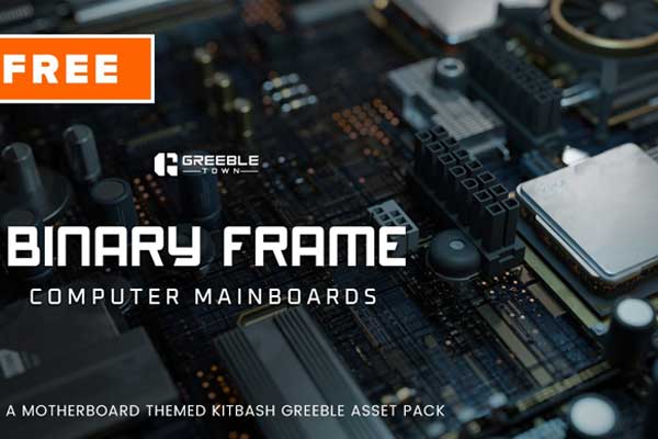 Blender主板电路芯片电容电阻线路3D模型资产合集