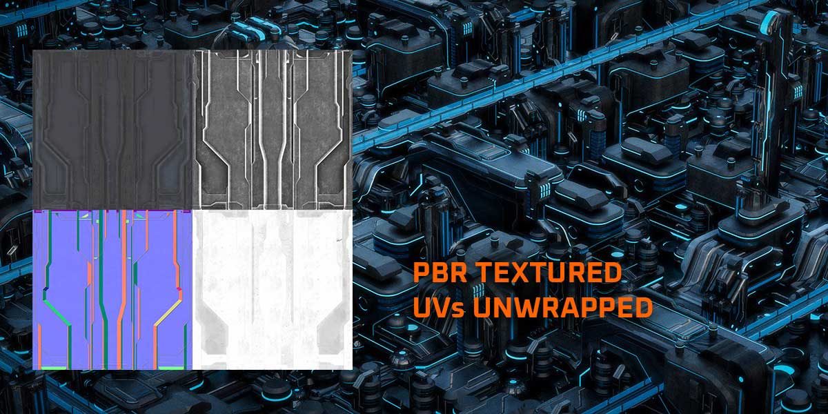 Blender数据都市科幻城市建筑3D模型资产 Arclink City – Data Megapolis Kitbash Buildings