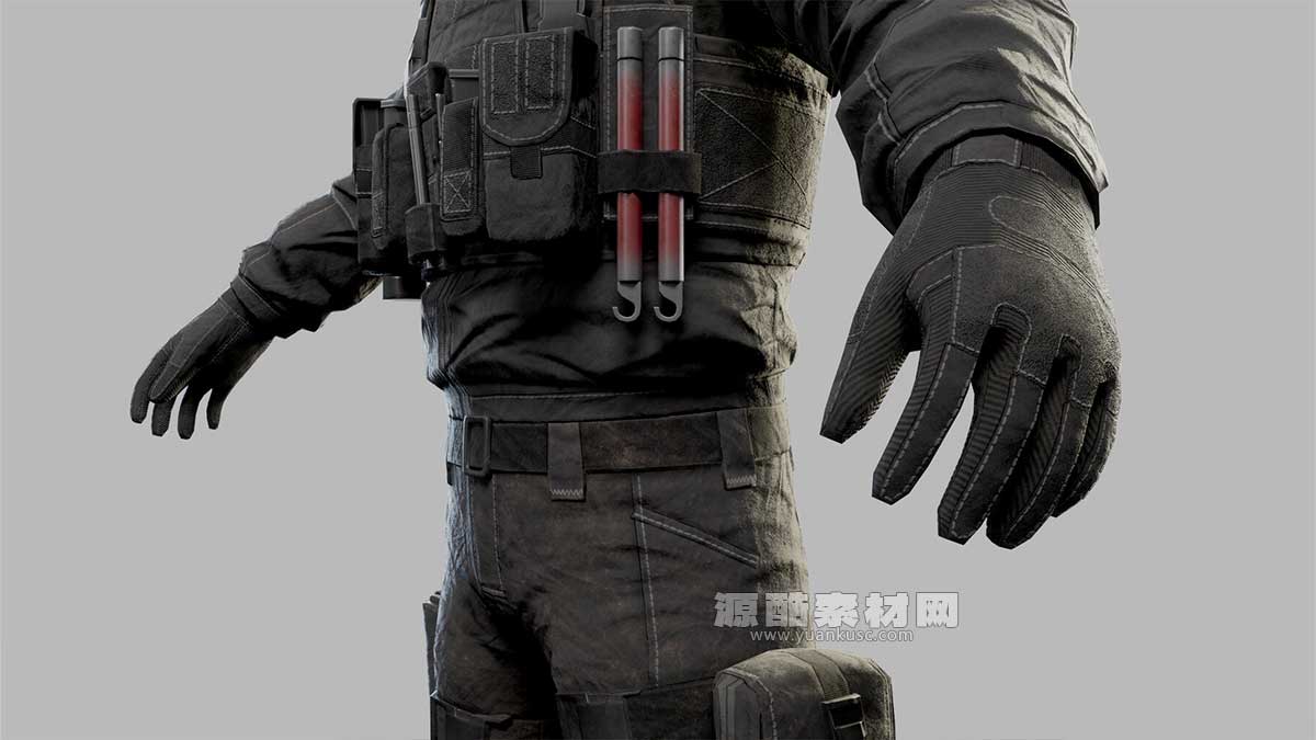 现代突击士兵低多边形3D模型资产下载(Blender,FBX,OBJ)