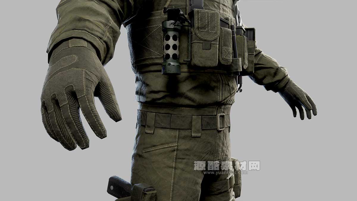 现代突击士兵低多边形3D模型资产下载(Blender,FBX,OBJ)