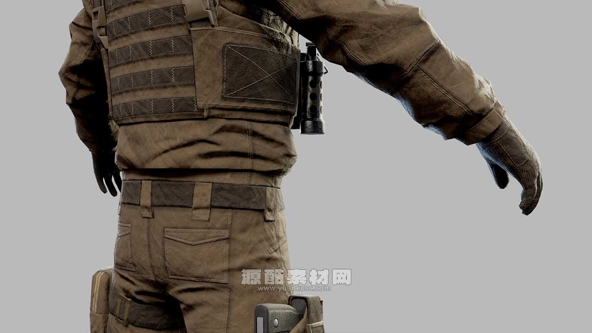 现代突击士兵低多边形3D模型资产下载(Blender,FBX,OBJ)