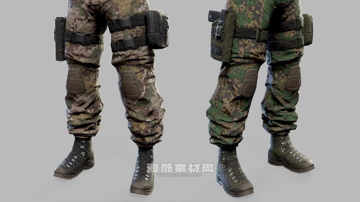 现代突击士兵低多边形3D模型资产下载(Blender,FBX,OBJ)