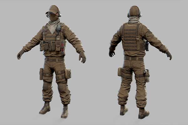 现代突击士兵低多边形3D模型资产下载(Blender,FBX,OBJ)