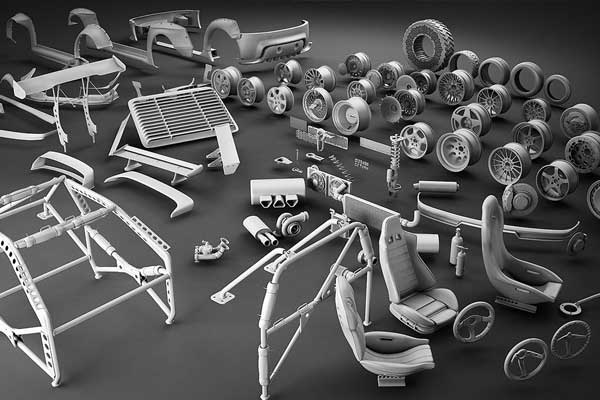 90种汽车轮胎轮毂悬挂装饰等零件3D模型素材包(FBX/Max格式) Artstation – Tune Your Car Kit