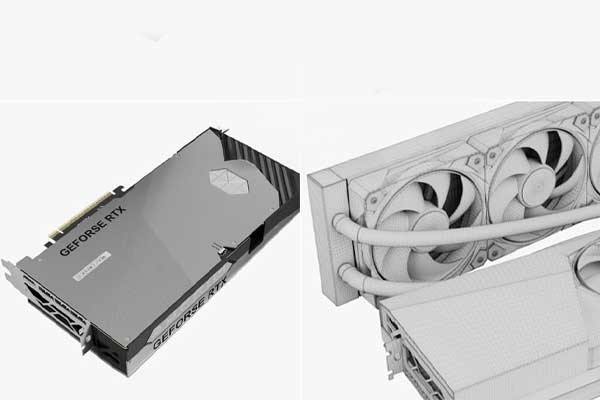 GeForce RTX 5090 32G Suprim Liquid模型5090显卡3D模型(C4D,Blender,MAX,FBX,OBJ)