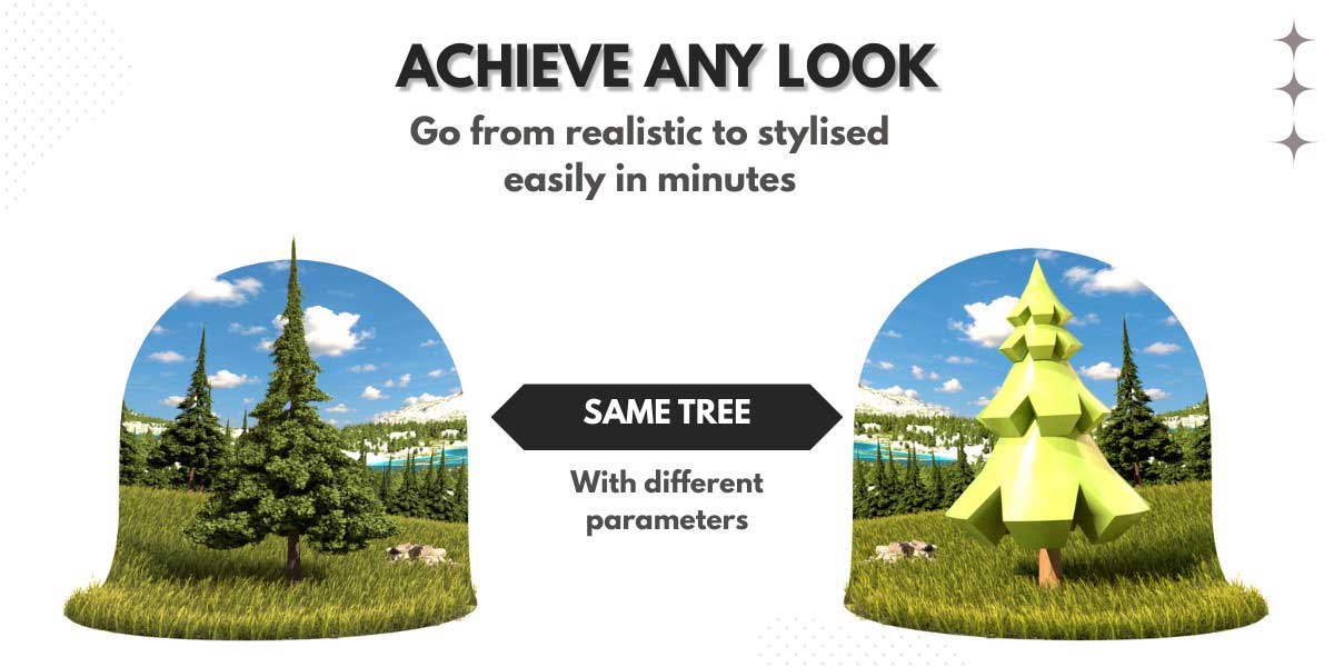 Blender400种程序化树木模型生成器资产预设 Treedesigner + 400 Procedural Trees