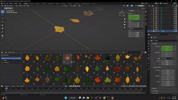 Blender树叶纹理贴图素材资产预设 Leafify - 40 Leaf/Leaves Texture Alphas