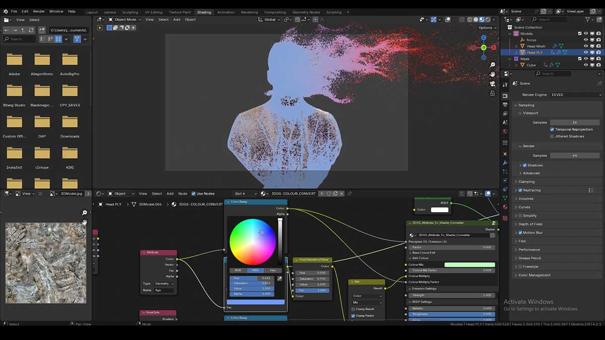 三维模型粒子消散效果Blender插件 Point Animate by Kiri Engine v1.0.2