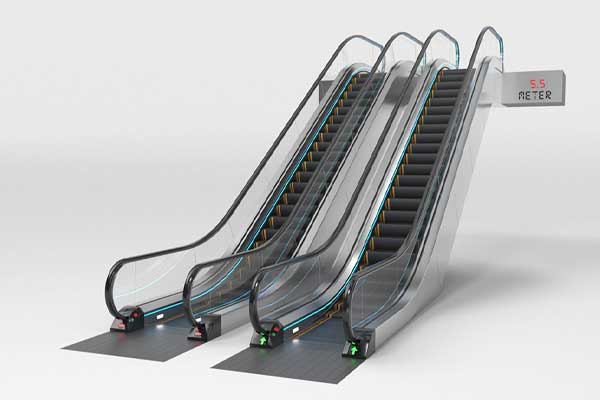现代自动扶梯模型带绑定的电梯3D模型(C4D,FBX,OBJ) Escalator Adjustable and Rigged 3D model