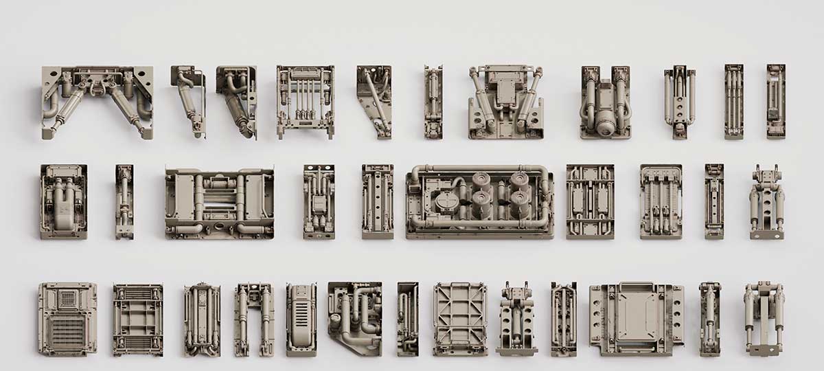 700+工业机械细节零件3D模型(Blender,FBX通用格式)