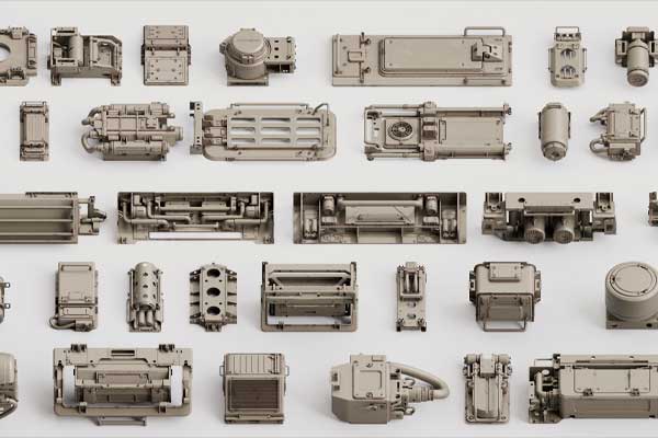 700+工业机械细节零件3D模型(Blender,FBX通用格式)