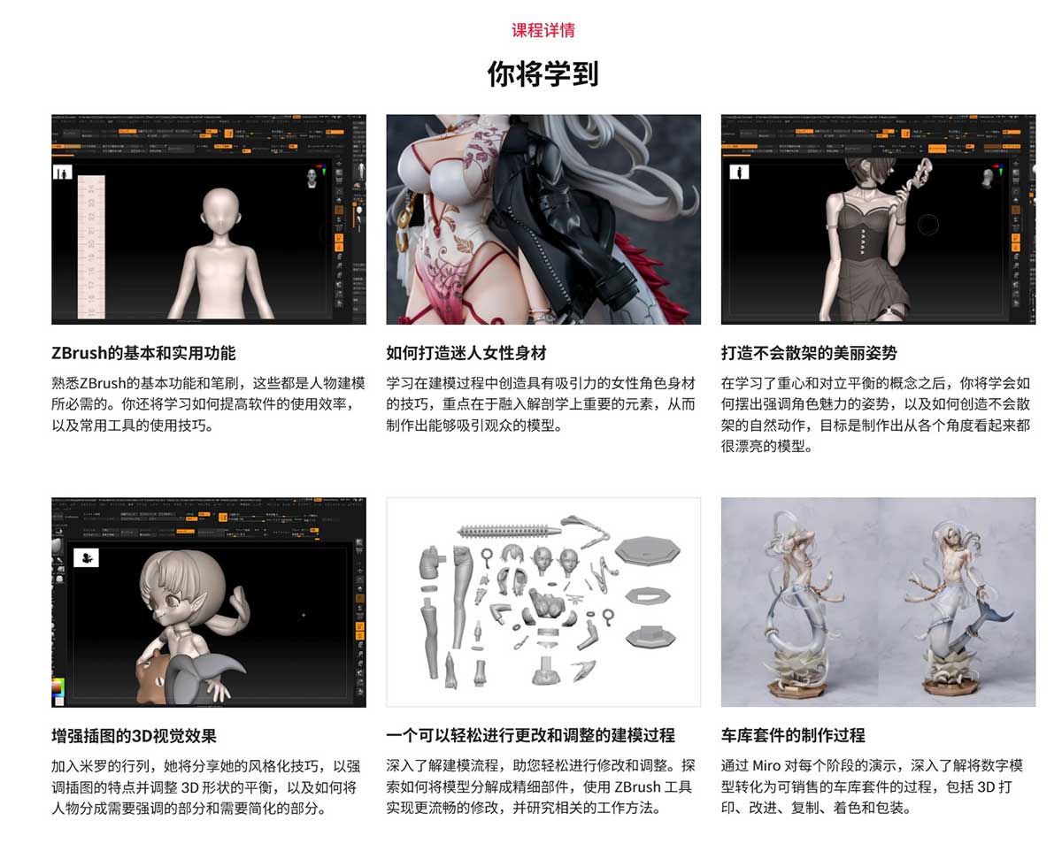 ZBrush人物角色手办雕刻建模全流程教程(中文字幕) Modeling Techniques to Bring Out a Character’s Charm in 3D
