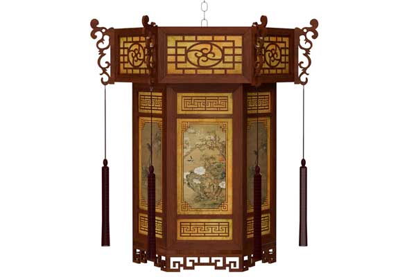 中国风灯笼模型古风灯笼3D模型(C4D,FBX)