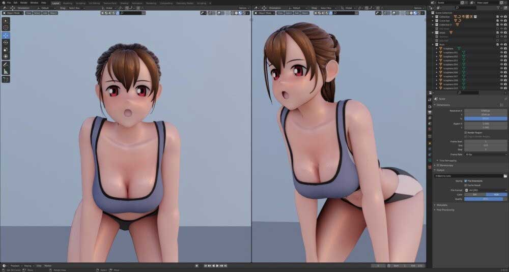 Blender2.9动漫角色动画全流程制作教程 Anime Character Modeling & Animation: Full Process Video (Blender 2.93)