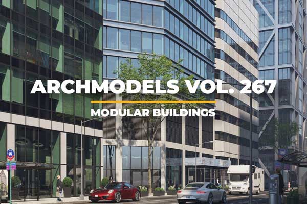 现代高楼大厦楼房模块化城市建筑3D模型合集(3DS MAX/FBX/OBJ格式) Evermotion – Archmodels vol. 267