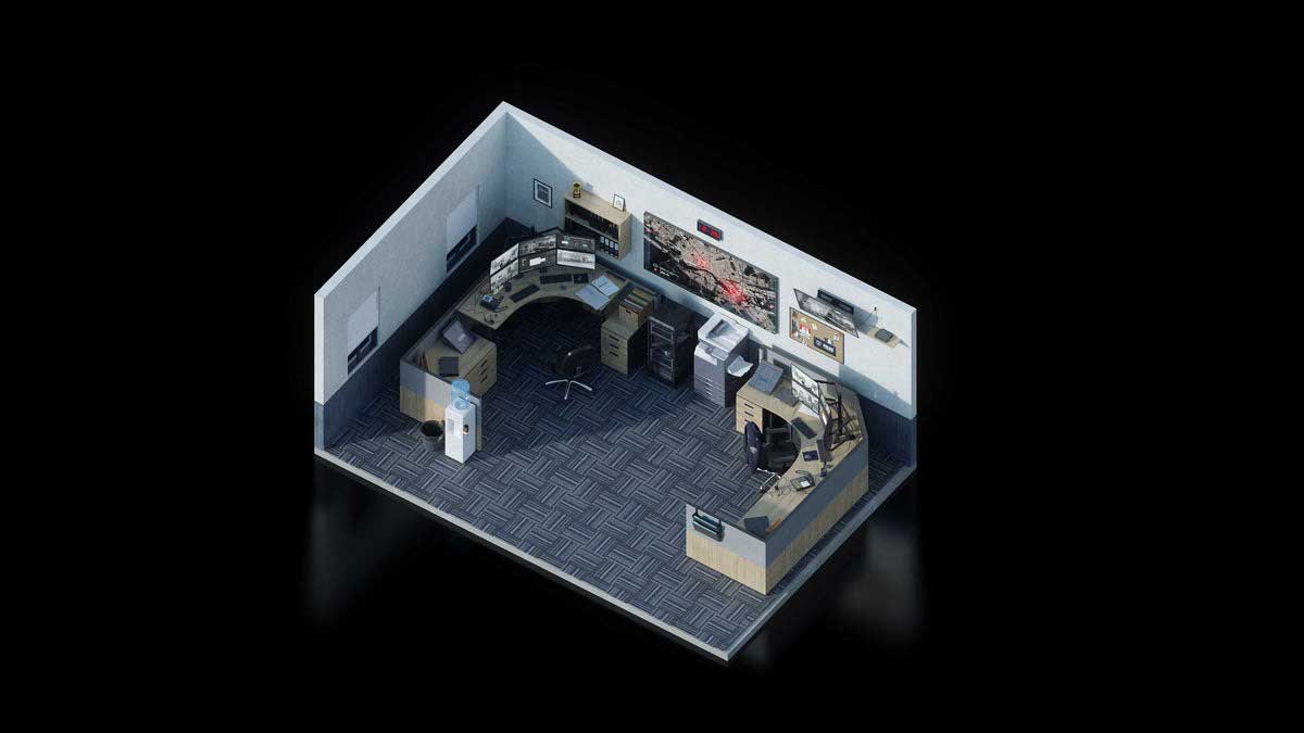 现代警察局模型警局室内环境3D模型资产(C4D,Blend,FBX) KitBash3D – Police Dept