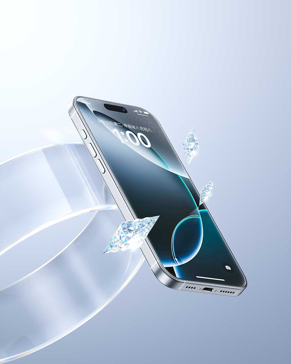 iPhone手机钻石刮玻璃3C产品渲染工程iPhone手机3D模型