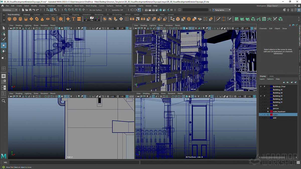 May+Arnold创建城市街道环境建模合成渲染全流程教程 The Gnomon Workshop – Cityscape Set Design Volume 1 & 2