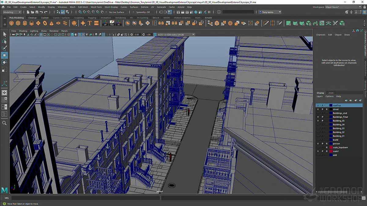 May+Arnold创建城市街道环境建模合成渲染全流程教程 The Gnomon Workshop – Cityscape Set Design Volume 1 & 2