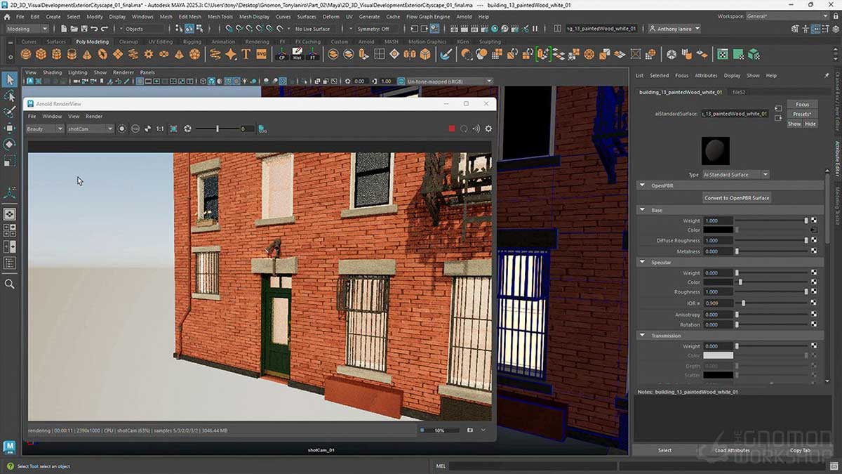 May+Arnold创建城市街道环境建模合成渲染全流程教程 The Gnomon Workshop – Cityscape Set Design Volume 1 & 2